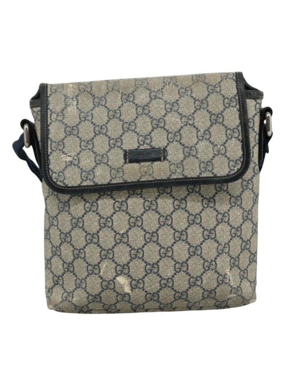 Authentic GUCCI GG Supreme Shoulder Bag PVC Navy 223666 - Picture 5 of 16